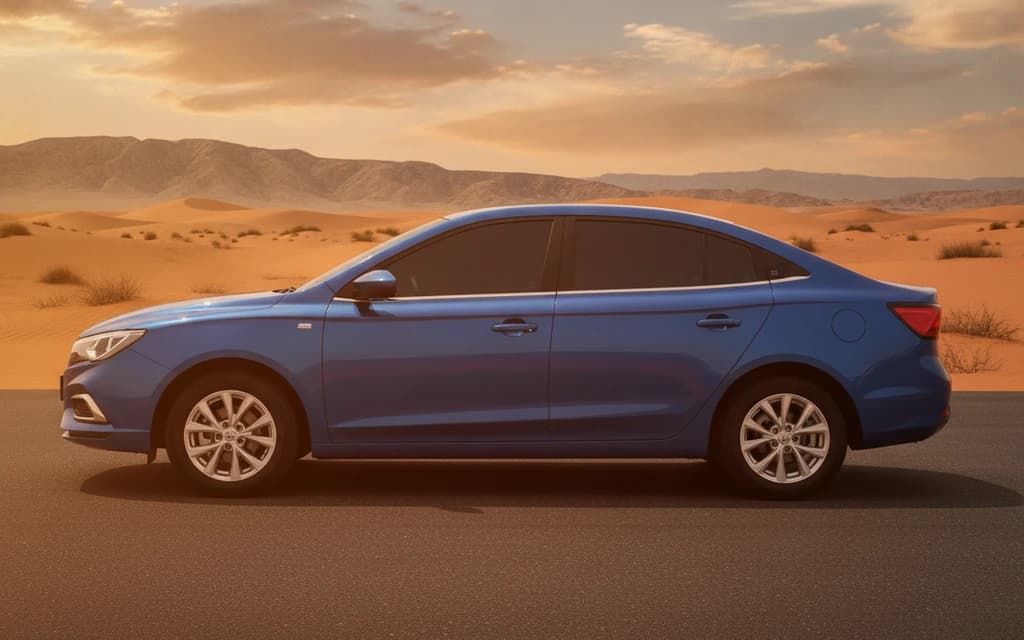 MG 5 2022 Blue side view – rental in Dubai