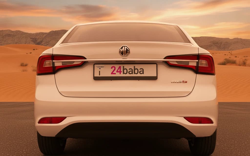 MG 5 2024 White rear view – rental in Dubai