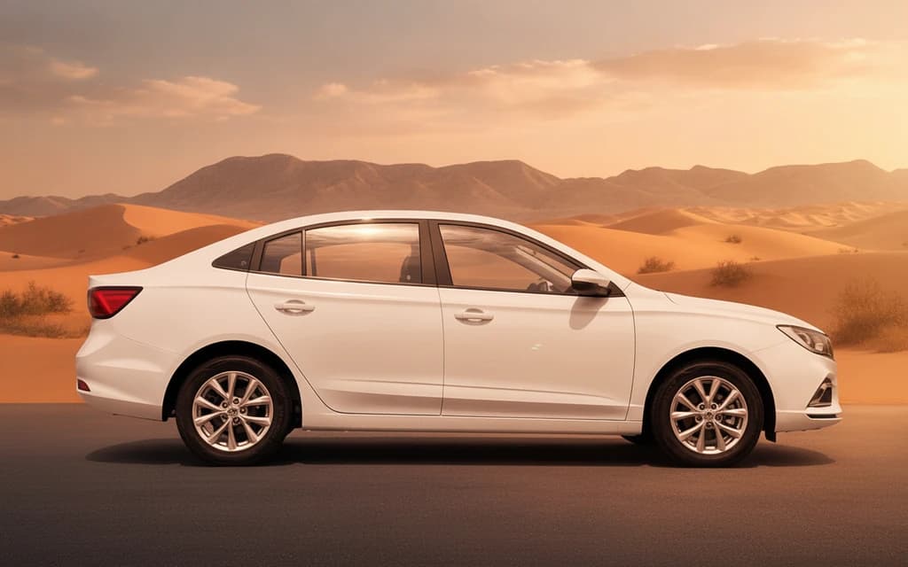 MG 5 2024 White side view – rental in Dubai