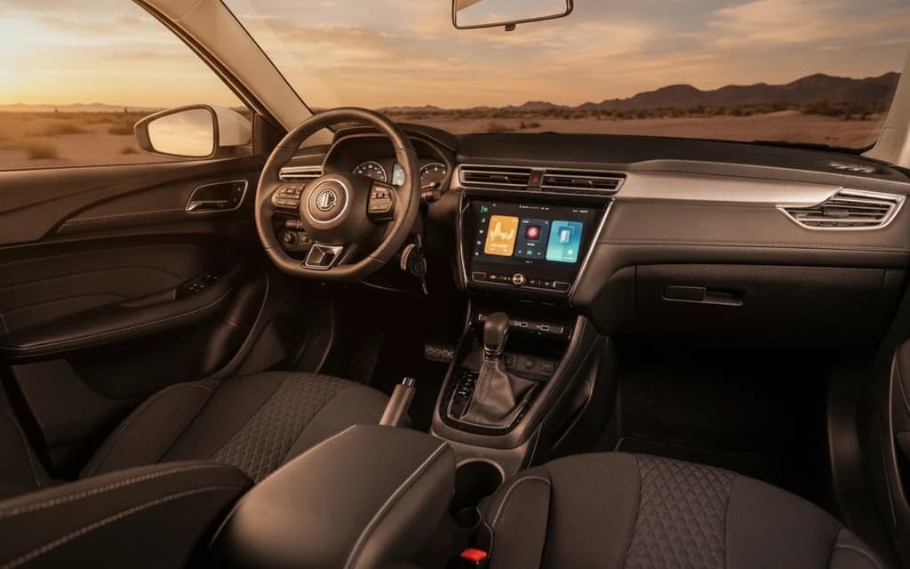 MG 5 2024 White interior view – rental in Dubai