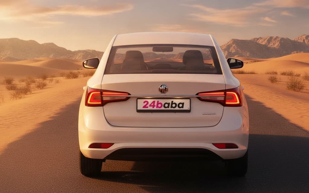 MG 5 2024 White rear view – rental in Dubai
