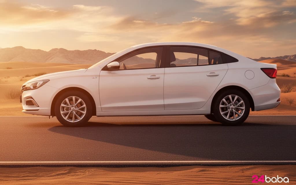 MG 5 2024 White side view – rental in Dubai