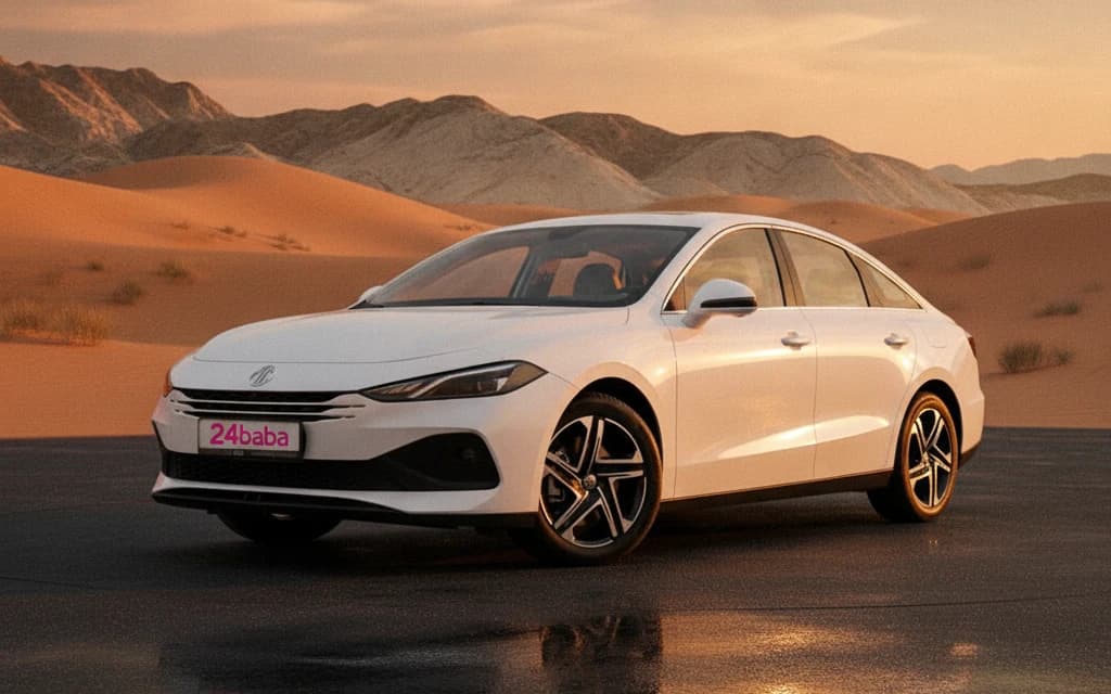 MG 8 2026 White side view – rental in Dubai