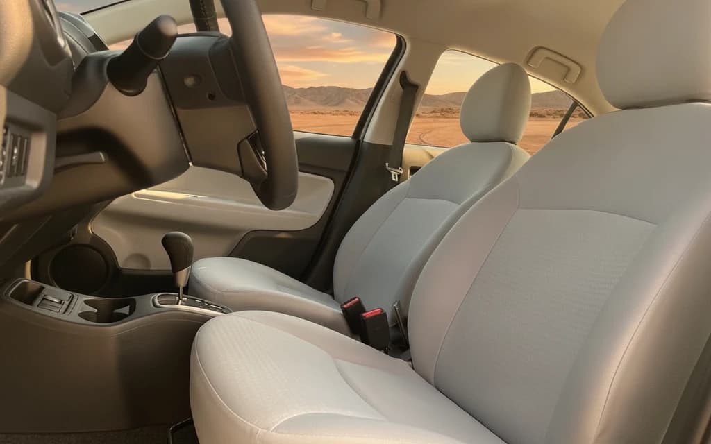 Mitsubishi Attrage 2023 Gray front seats – rental in Dubai