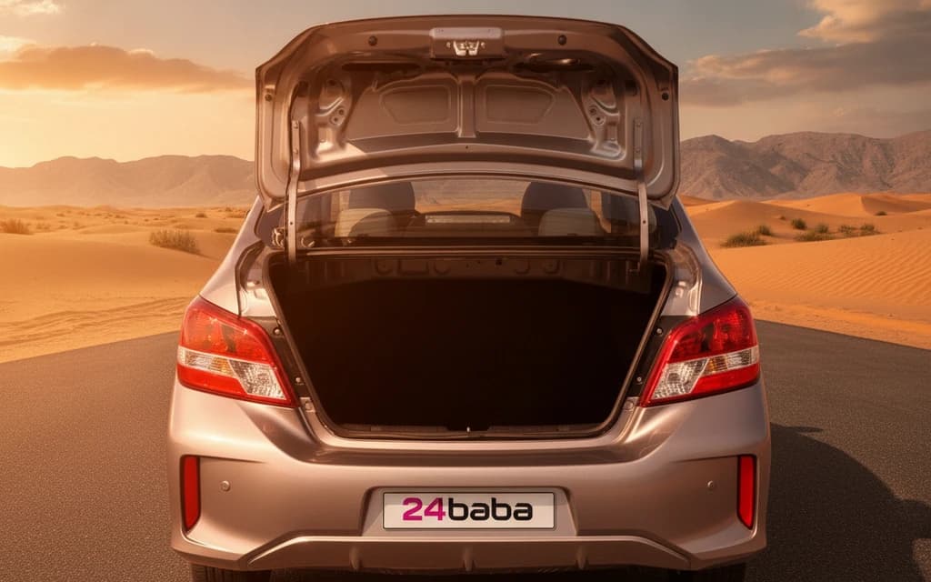 Mitsubishi Attrage 2023 Gray trunk space – rental in Dubai
