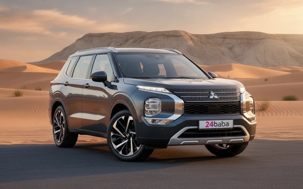 Mitsubishi Outlander 2025 Gray side view – rental in Dubai