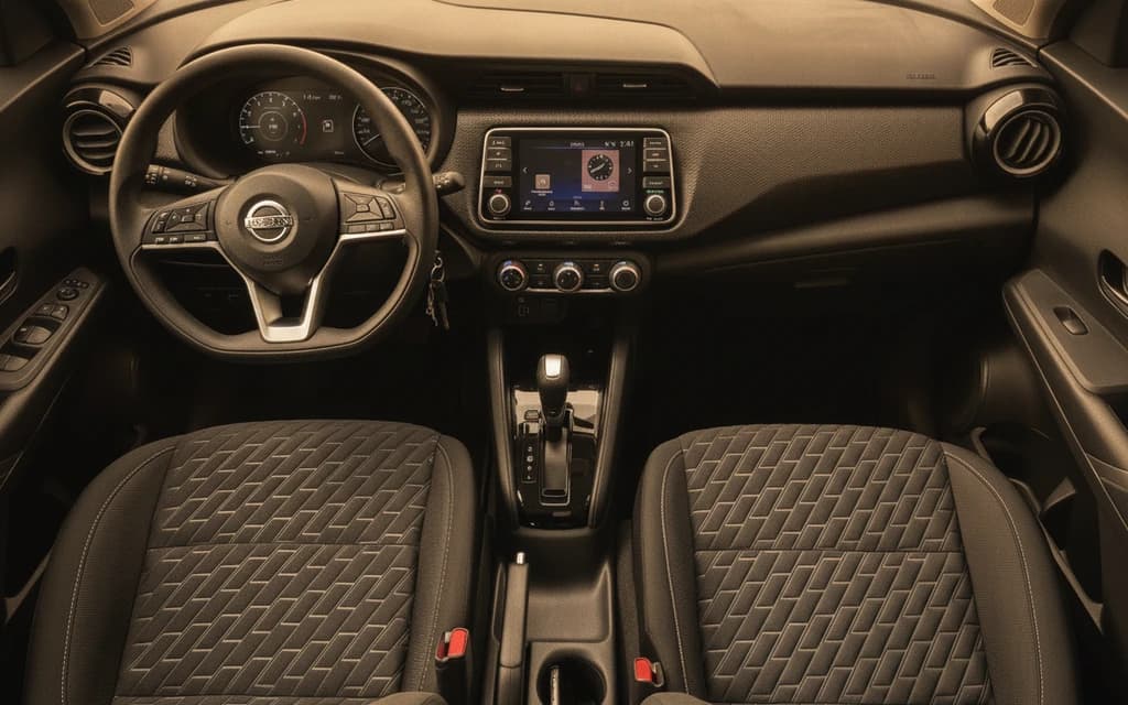 Nissan Kicks 2023 Gray dashboard view – rental in Dubai