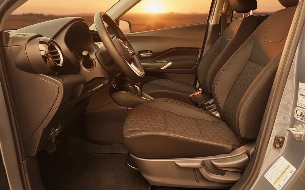 Nissan Kicks 2023 Gray front seats – rental in Dubai