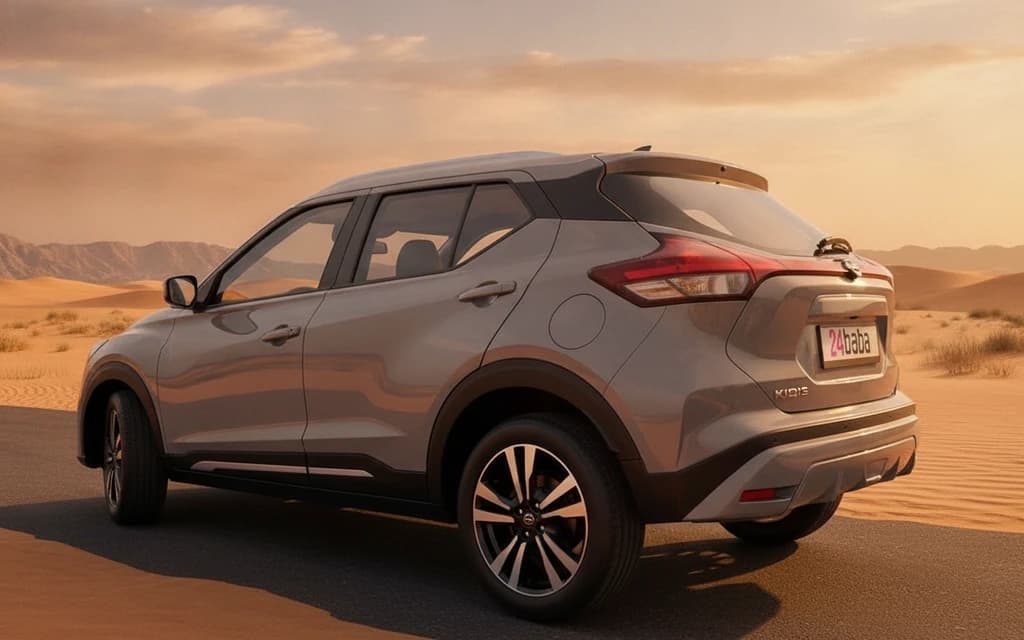 Nissan Kicks 2023 Gray side view – rental in Dubai