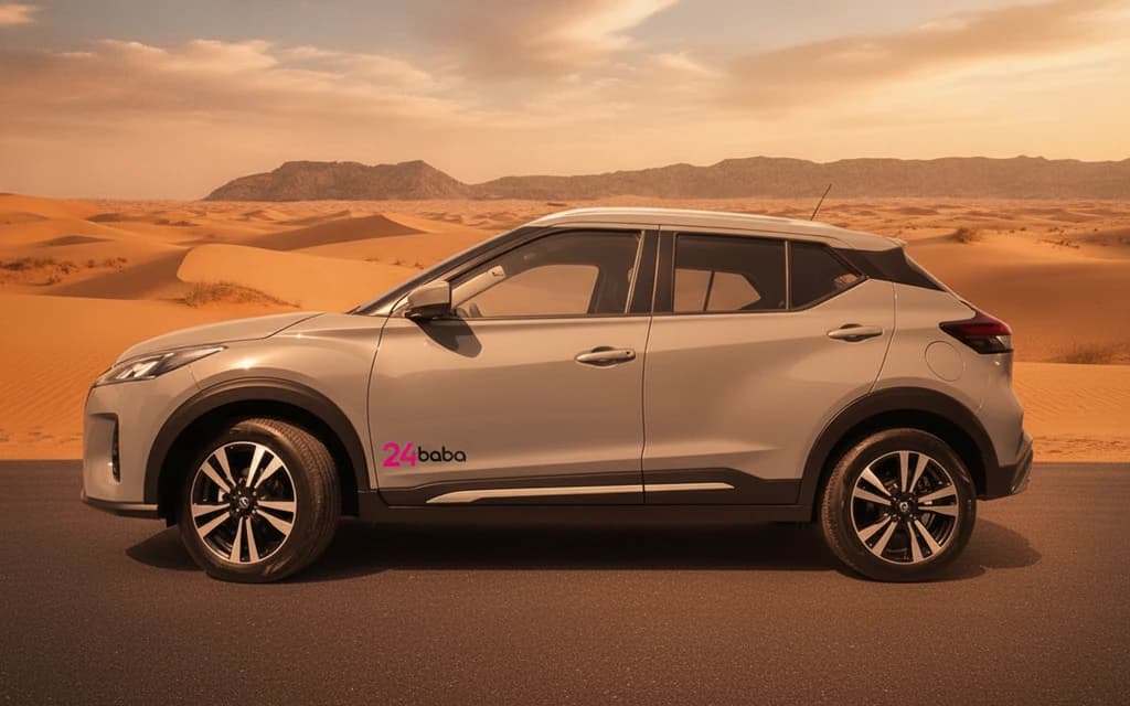 Nissan Kicks 2023 Gray side view – rental in Dubai