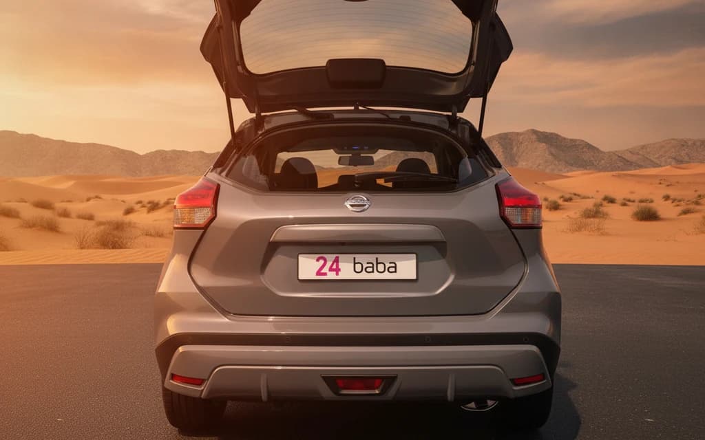 Nissan Kicks 2023 Gray trunk space – rental in Dubai