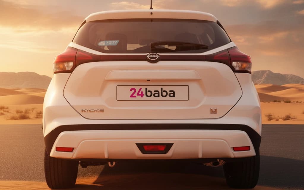 Nissan Kicks 2024 White rear view – rental in Dubai