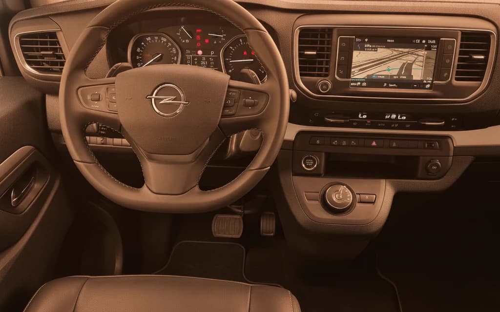 Opel Zafira 2023 Gray dashboard view – rental in Dubai