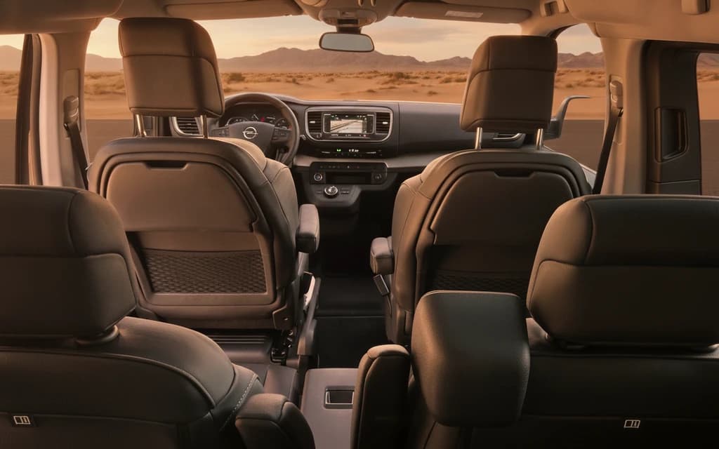 Opel Zafira 2023 Gray interior view – rental in Dubai