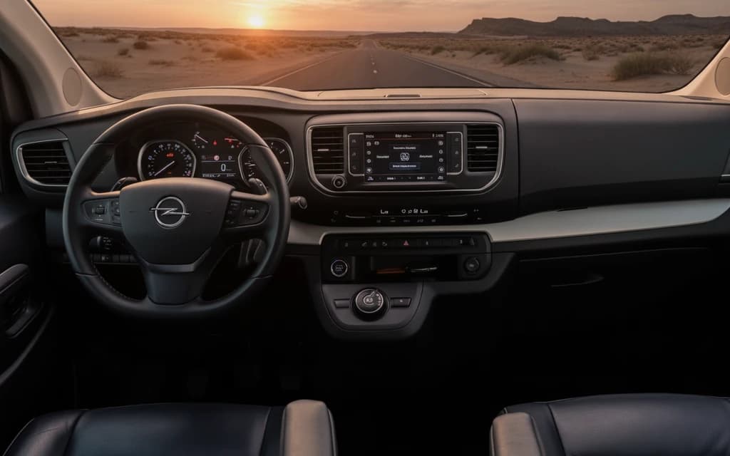 Opel Zafira 2023 Gray dashboard view – rental in Dubai