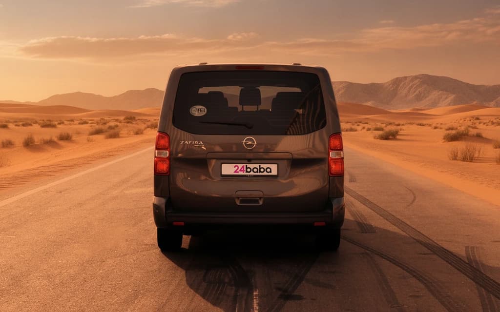 Opel Zafira 2023 Gray rear view – rental in Dubai