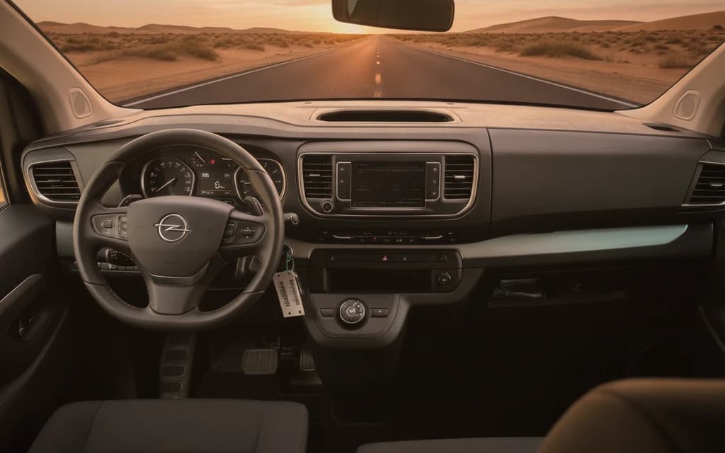 Opel Zafira 2023 Gray dashboard view – rental in Dubai