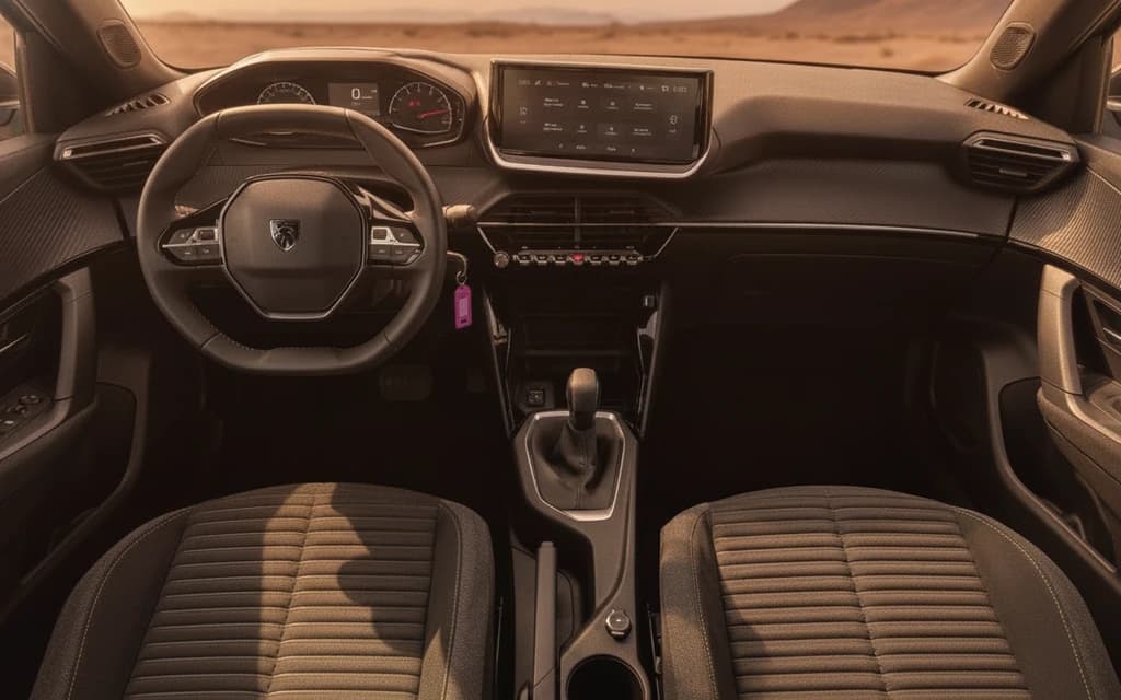 Peugeot 2008 2025 Gray dashboard view – rental in Dubai