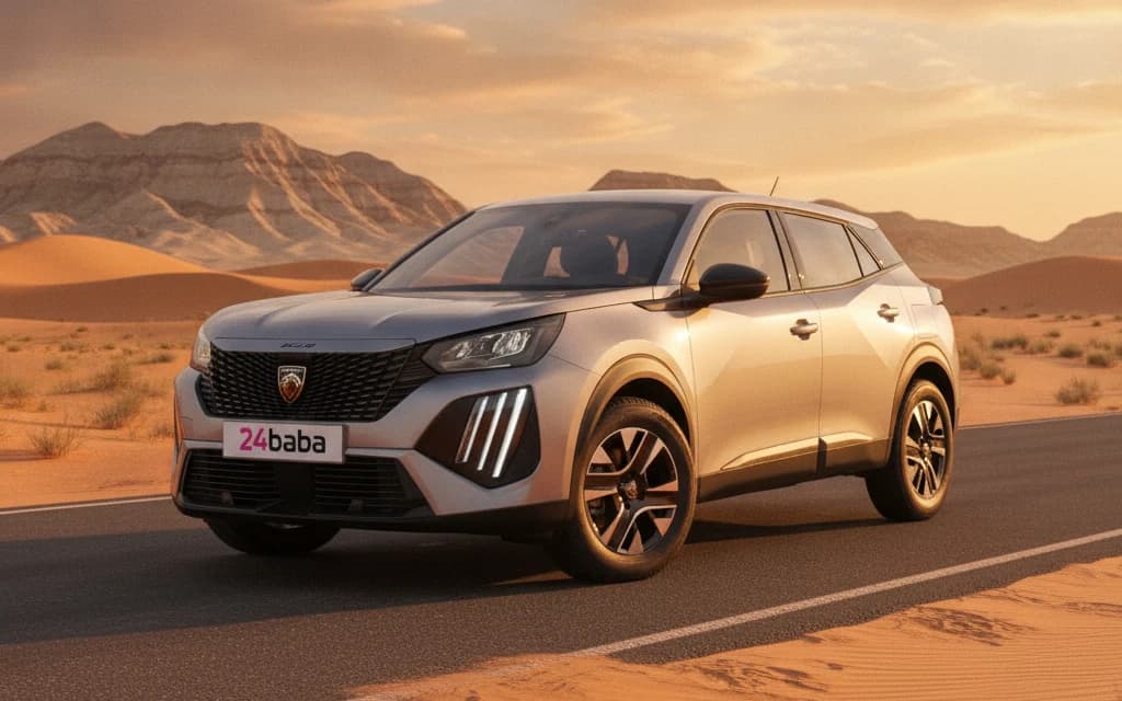 Peugeot 2008 2025 Gray side view – rental in Dubai