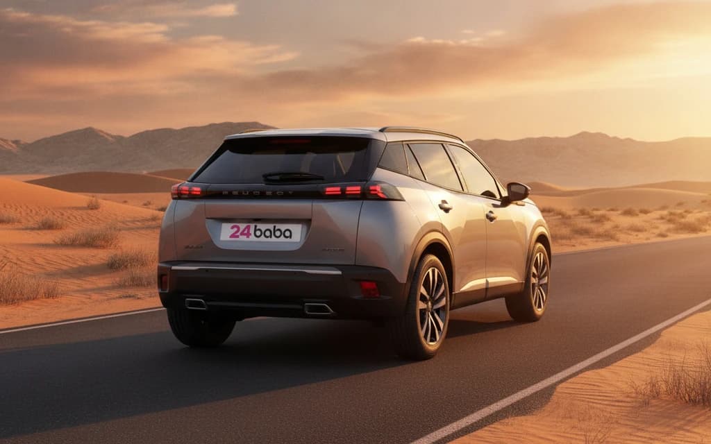 Peugeot 2008 2025 Gray rear view – rental in Dubai