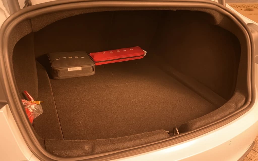 Tesla Model 3 2024 White trunk space – rental in Dubai