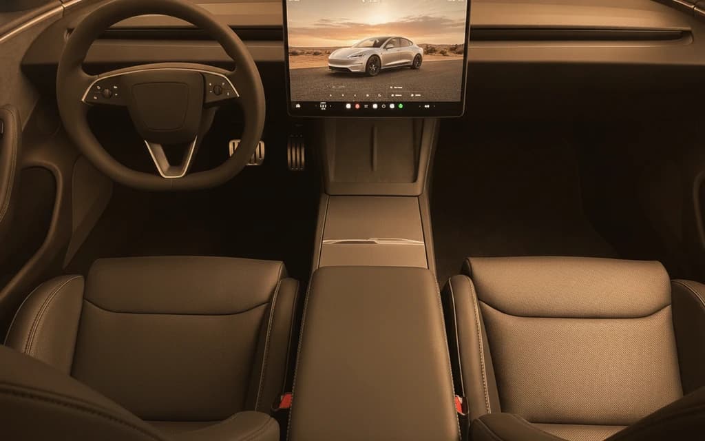 Tesla Model 3 Performance 2024 White dashboard view – rental in Dubai