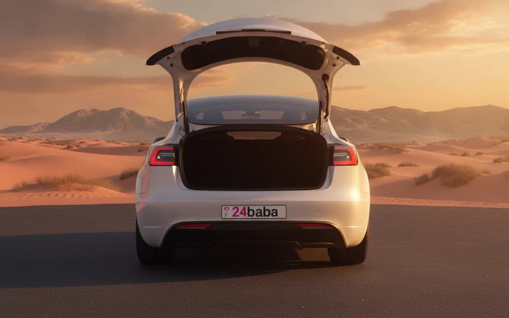 Tesla Model 3 Performance 2024 White trunk space – rental in Dubai