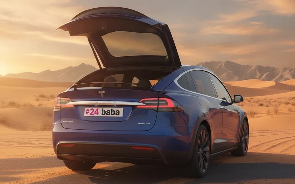 Tesla Model S 2023 Blue trunk space – rental in Dubai