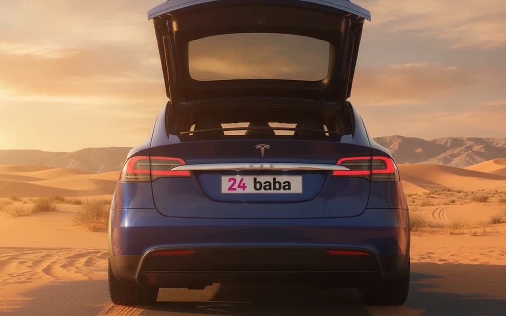 Tesla Model S 2023 Blue trunk space – rental in Dubai