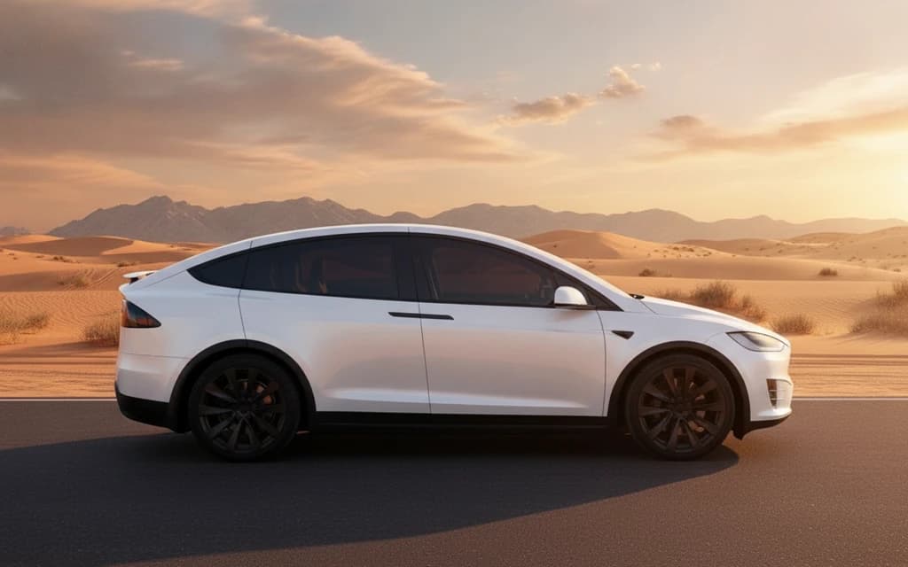Tesla Model X 2023 White rear view – rental in Dubai
