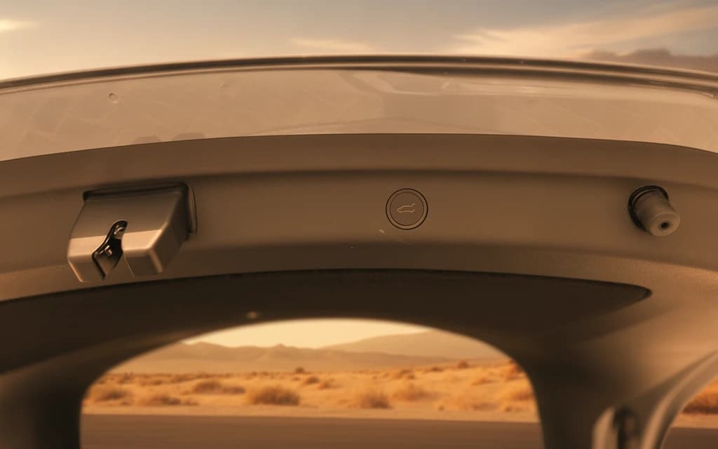 Tesla Model Y 2023 Gray trunk space – rental in Dubai