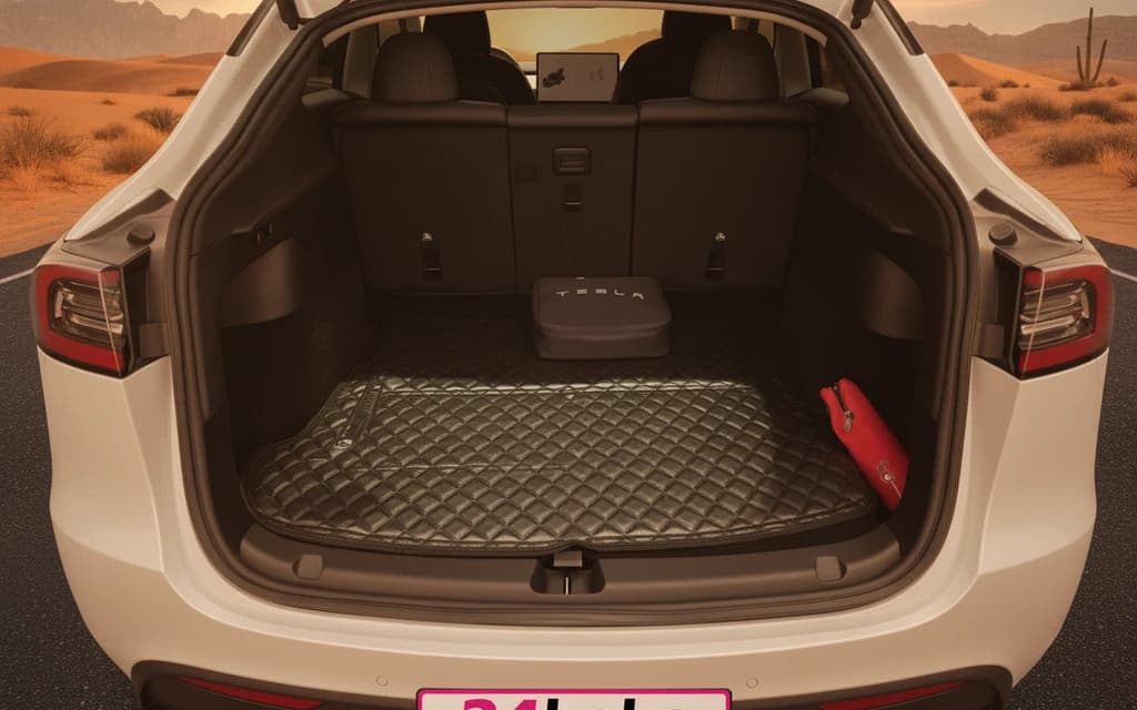 Tesla Model Y Performance 2022 White trunk space – rental in Dubai