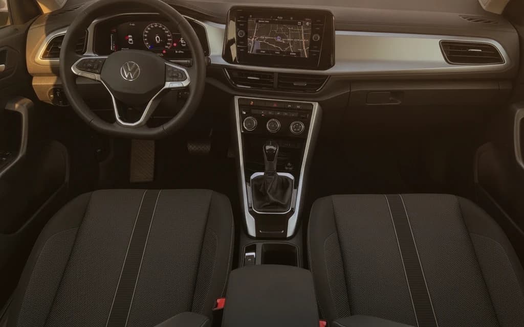Volkswagen T-Roc 2023 Beige dashboard view – rental in Dubai