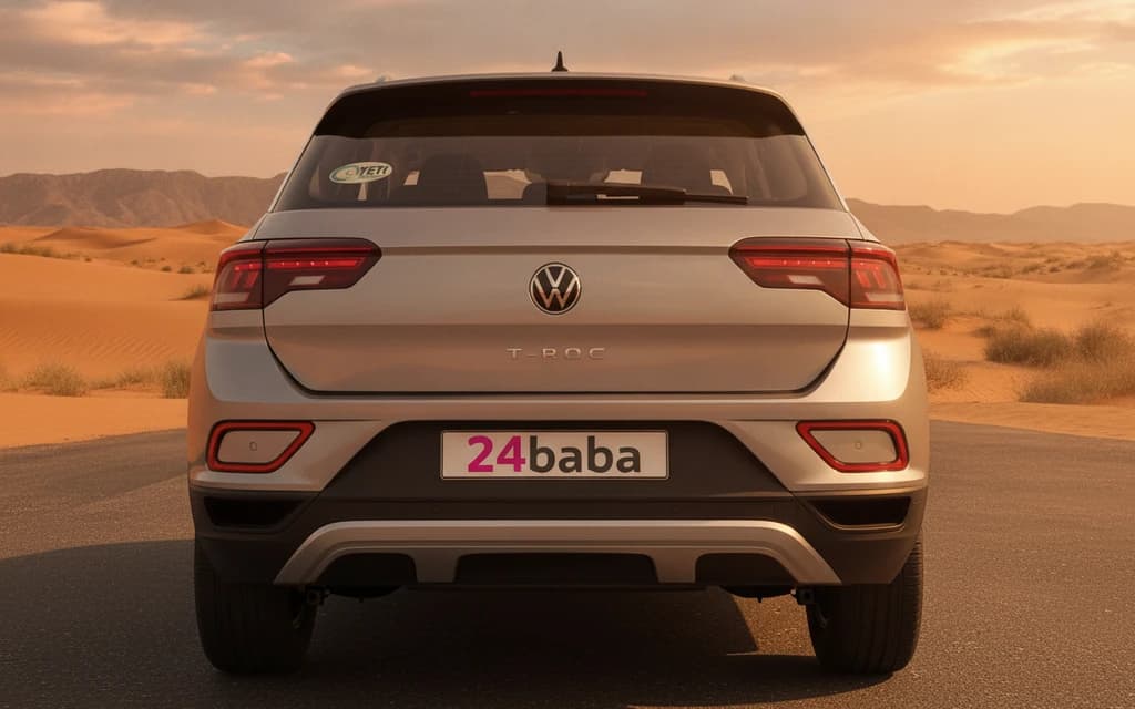 Volkswagen T-Roc 2023 Silver rear view – rental in Dubai