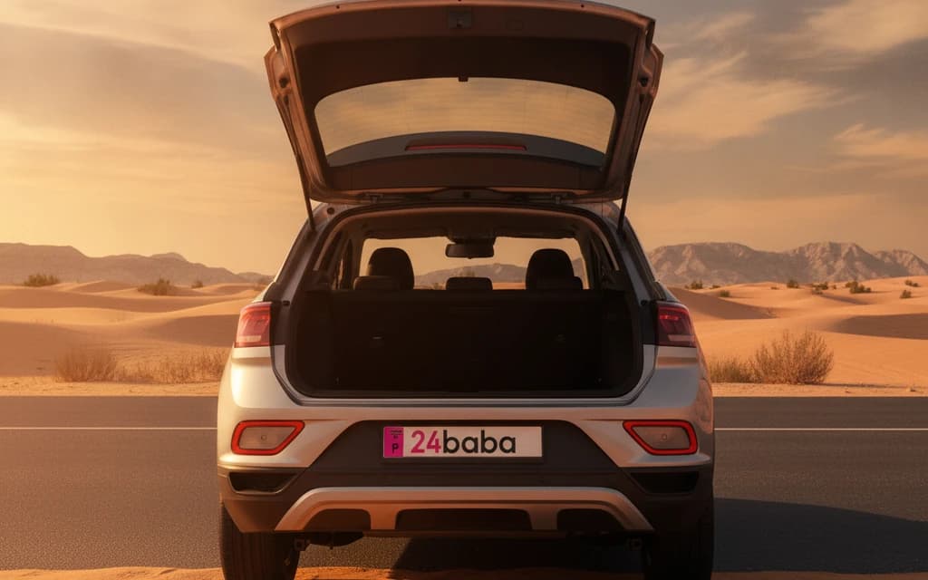 Volkswagen T-Roc 2023 Silver trunk space – rental in Dubai