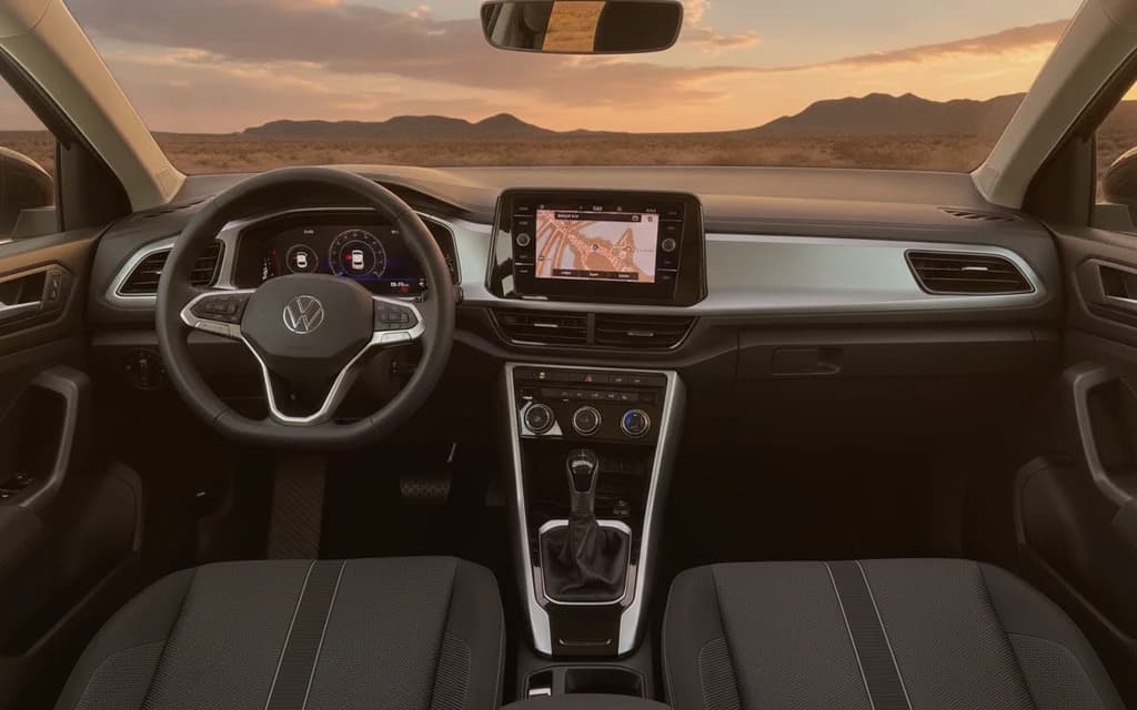 Volkswagen T-Roc 2023 White dashboard view – rental in Dubai