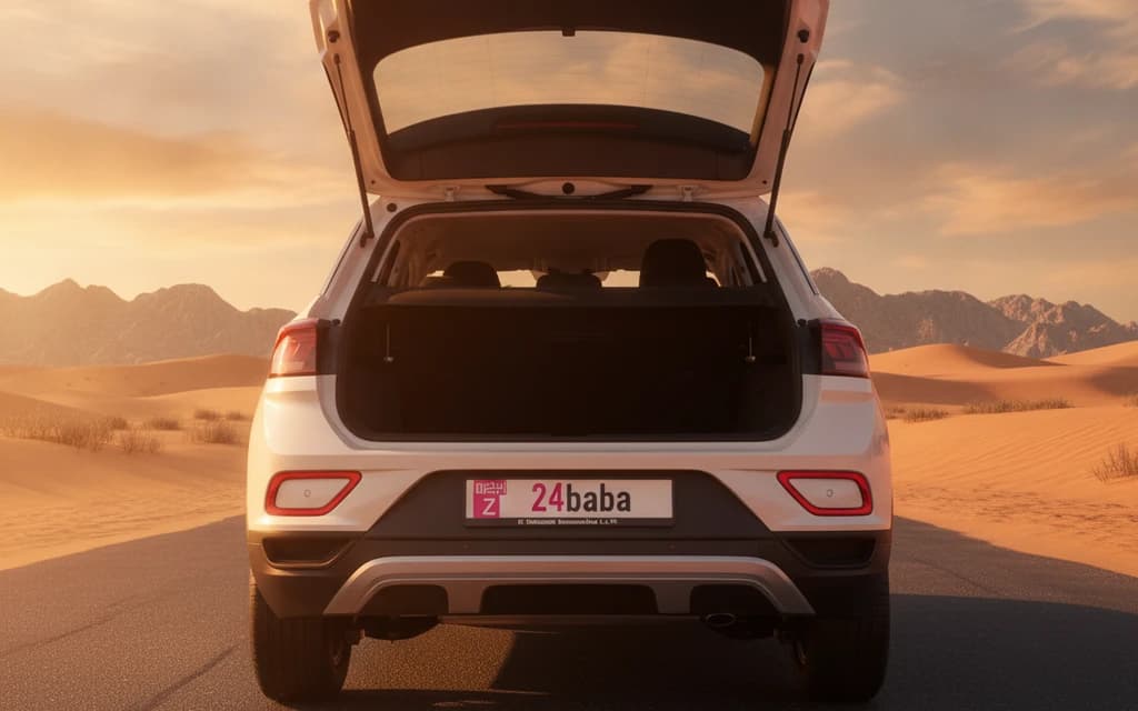 Volkswagen T-Roc 2023 White trunk space – rental in Dubai