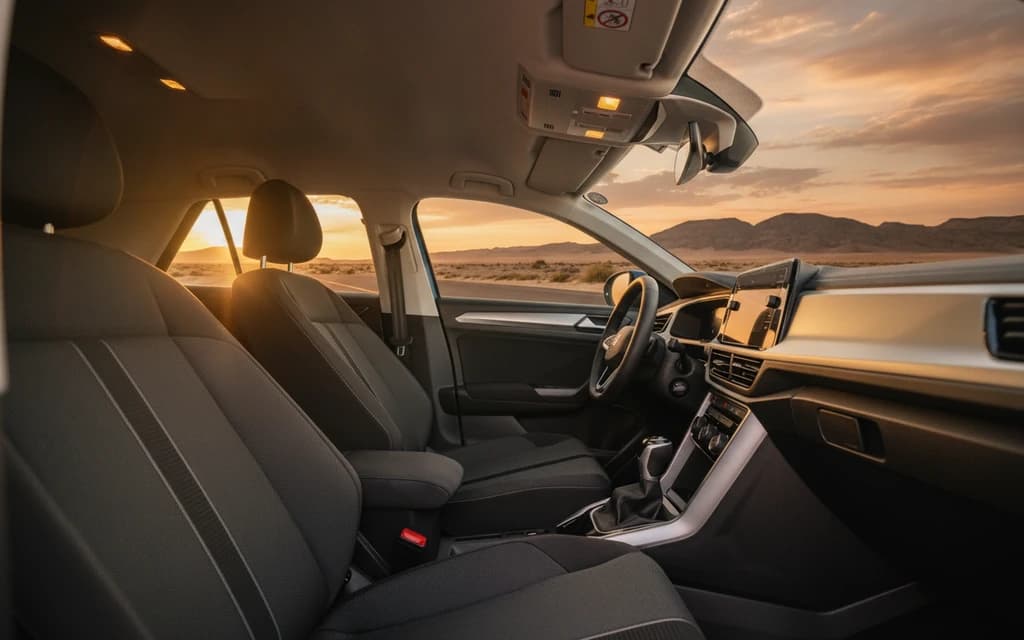 Volkswagen T-Roc 2024 Blue interior view – rental in Dubai