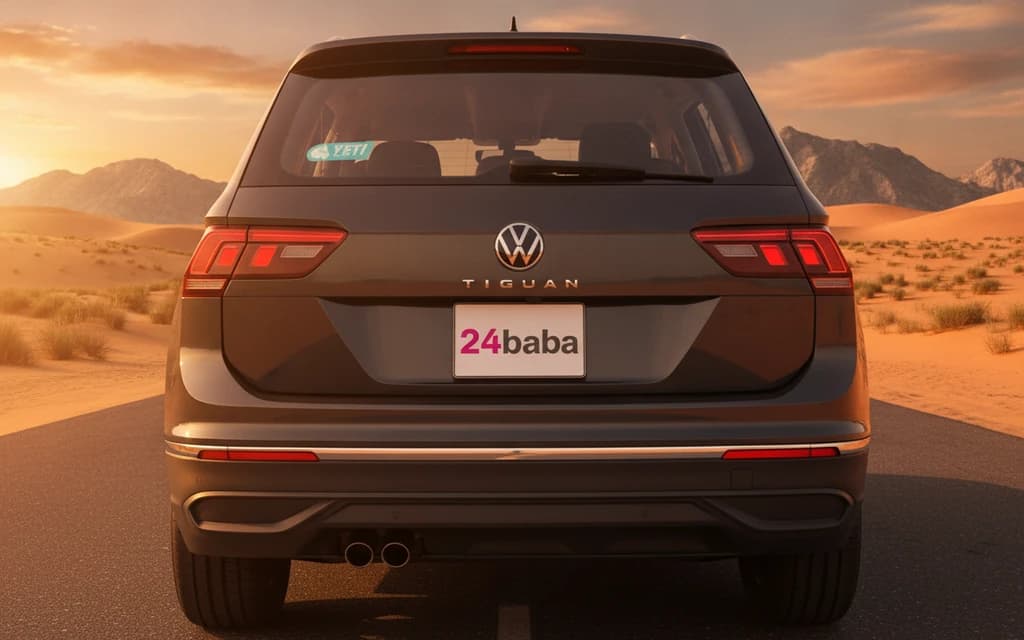 Volkswagen Tiguan 2024 Gray rear view – rental in Dubai