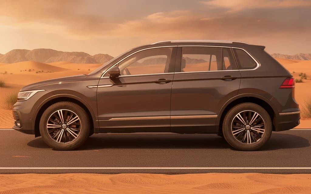 Volkswagen Tiguan 2024 Gray side view – rental in Dubai