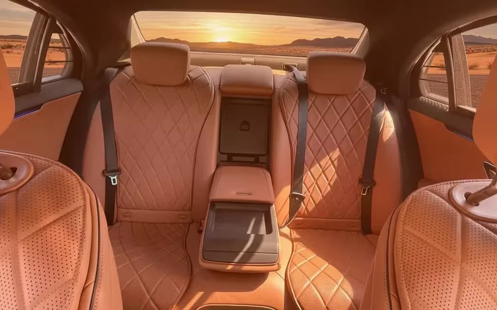 Mercedes S580 2022 leather seats and cabin – rental in Dubai
