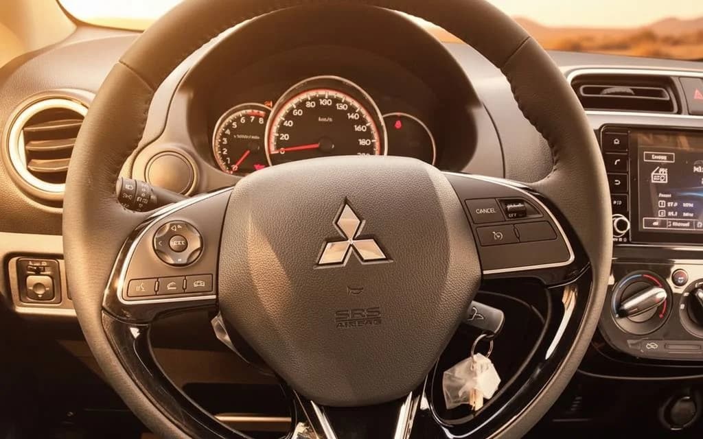 Mitsubishi Attrage 2022 interior view showing trim – rental in Dubai