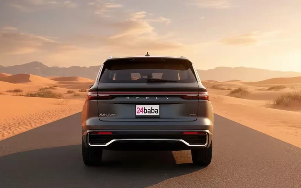 Geely Monjaro 2025 Grey rear view showing taillights – rental in Dubai