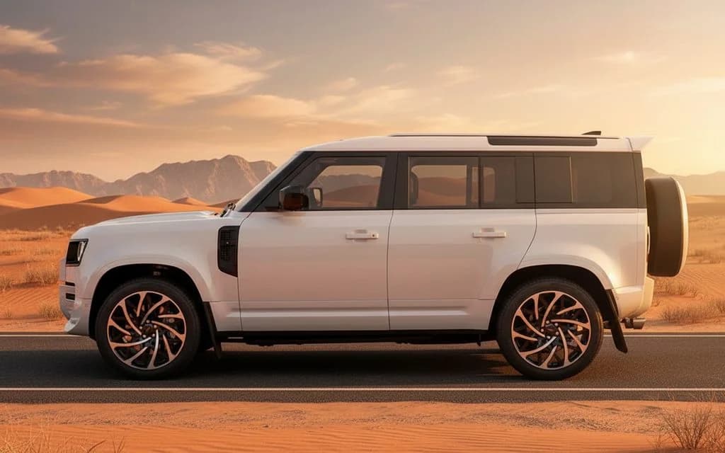 LandRover Defender 2025 White side profile