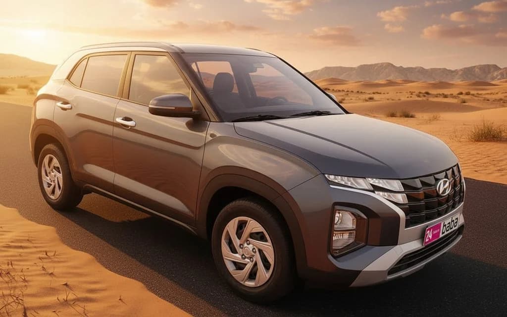 Hyundai Creta 2024 Grey front view with headlights