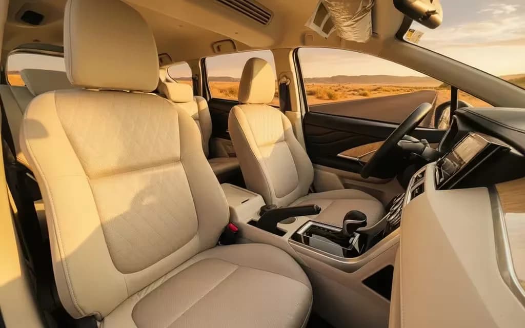 Mitsubishi Xpander 2024 leather seats and cabin – rental in Dubai