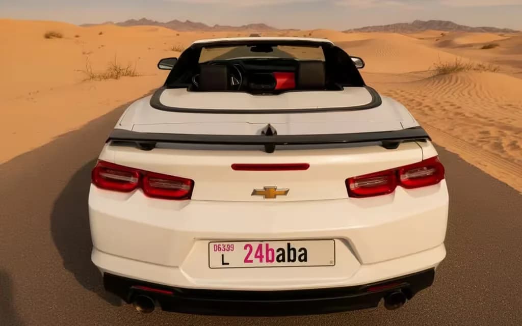 Chevrolet Camaro 2023 White rear view showing taillights
