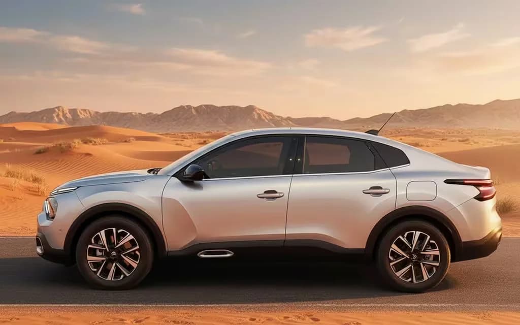 Citroen C4 2024 Silver side profile – rental in Dubai