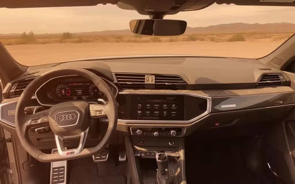 Audi RsQ3 2021 dashboard and infotainment – rental in Dubai