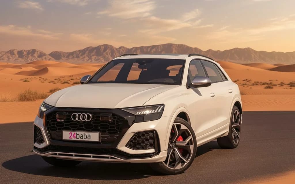 Audi RsQ8 2021 White rental in Dubai